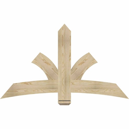 Ekena Millwork Davenport Rough Sawn Timber Gable Bracket, Douglas Fir, 60"W x 35"H x 2"D x 6"F, 14/12 Pitch GBW060X35X0206DAV00RDF